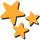 A cluster of three yellow stars