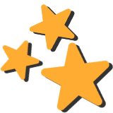 A cluster of three yellow stars
