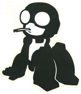 Steve from Tankmen smoking a cigarette